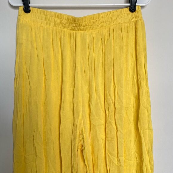 L’Agence Nikita Wide Leg Pants Crepe Plisse Light Maize Rayon Size Large NWT - Picture 9 of 14